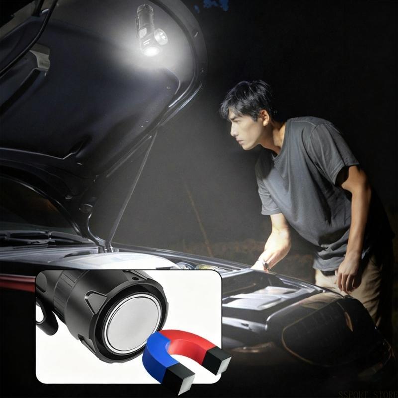 Headlamp Tactical Bright - Luz Camping recargable U2JB, cabezal giratorio,